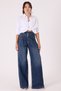 Women's Stone & Chemical Tint Washed Belted Loose Fit Jean Pants – Mid Rise 100% Cotton Denim - 5