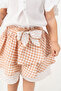Baby Girl Plaid Patterned Skirt Lookalike Shorts Set with Hat as a Gift - 2