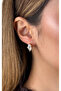 Oval Stone Hoop Earrings - 4