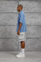 تي شيرت رجالي بياقة بولو قابل للغسل باللون الأزرق مقاس كبير - 4