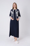 Maternity Nightgown and Dressing Gown Set Polka Dot Lace Sleeves Buttoned Breastfeeding Cotton Viscose Set of 2