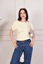 Basic Fabric Short Sleeve Yellow Blouse