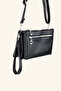 Multi-Compartment Hand and Shoulder Bag - Black - 3