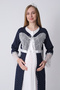 Maternity Nightgown and Dressing Gown Set – Maternity Nightgown Set, Polka Dot Lace Detailed Cotton Viscose - 3
