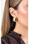 Curved Serrated Half Hoop Earrings - 5