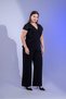 Women's Plus Size Double Breasted Suit with Buckle Detail Black