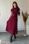Elastic Waist Lace Burgundy Skirt - 2