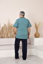 Premium Men's 100% Natural Cotton Ribbed High-Quality Buttoned Short-Sleeved Oversized Pajama Set - 2