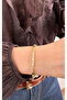 Minimal Bracelet with Circle Plate and Stone Row - 2
