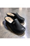 Women's Black Padded Sole Closed Front Winter Slippers - 3