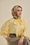 وشاح حريري من التويل بنمط أخضر مائي 90x90 - 3