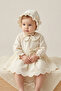 Seasonal Baby Girl Floral Embroidered Hat and Dress