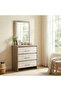 Calino 3Drawer Dresser W/Mirror | Durable Vanity Table |L60xW1.5xH80cm - Sonoma Oak & Light Oak - 3