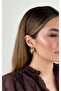 Curved Striped Half Hoop Earrings - 4