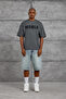 Men's T-Shirt World Print Washable Smoked Oversize Printed Crew Neck Cotton - 2