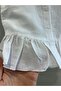 Girl's White Ruffled Button-Down Shirt 6-36 Months - 4