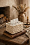 Decorative Luxury Floral Napkin Holder Embossed Stylish Rectangular Desktop Tissue Box - 2