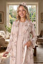 New Season Mink Summer Full Length Shawl Collar Patterned Design Buttoned Maternity Pajamas Nightgown Set - 2