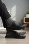 Men's Genuine Leather Full Orthopedic Hajj and Umrah Slippers - 5