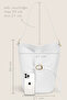 Luna White Bucket Shoulder Bag - Adjustable Shoulder Strap, Gold Accessories - 5