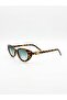 Women's Goldmine's Oval Sunglasses Uv400 Leopard Green |   Case and Cleaning Cloth Gift Set - 4
