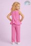 Girl's Gingham Peplum Blouse and Pants Set 12691 - 2