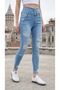 New Season Women's High-Waisted Front Buttoned Ripped Detailed Jeans - 5