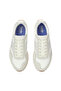 Women's Rena Retro Runner Lace-Up Sneaker – Suede Overlay, Cushioned Everyday Shoe White - 6