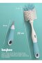 2 in 1 Baby Bottle & Nipple Cleaning Brush 360° Rotating Long Handle Easy Grip Blue - 5