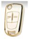 Opel Corsa C D Astra H Vectra C Combo Sustalı 2 Button Nano Key Case White-Gold - 3