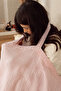 4 Layer Muslin Nursing Cover and Stroller Cover 110X80 Cm, Powder 100% Cotton with Tassels (Wiht Underwire) - 4