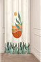 Cactus Desert Mountain Sun Pattern Leaf Marble Patterned Specially Designed Digital Printed Stylish Modern Background Curtain