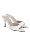 Zafira Flexible Soft Non-Slip Sole (8 cm) White Skin Women's Heeled Slippers - 3