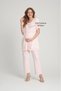 New Season Pink Maternity Summer Design 100% Cotton Double-Breasted Short Sleeve Dressing Gown Pajama Set - 3