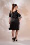 Women's Plus Size Shoulder Detail Dress Black - 7