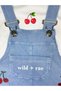Cherry Embroidered Pocket Detailed Short Sleeve Baby Girl Salopet Set of 2 - 5