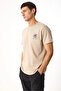 Men's Sakura Printed Crew Neck Regular Fit T-Shirt 100% Cotton - Mink - 5