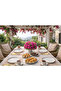 American Service Set with Detailed Details, Set of 6, Table Presentation Dowry Gift Set, Tea Time Breakfast Set 28X47 - 6