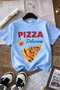 Pizza Printed Unisex Children's T-Shirt 7Gh1