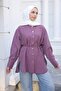 Plum Waist Tie Buttoned Shirt - 3