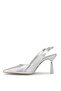 Elit Pm439 K3053 Women's Classic Heeled Shoes Silver - 3