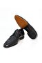 Black Color Lace-Up Genuine Leather Men's Shoes - 3