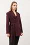 Burgundy Belted Women's Blazer