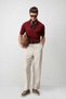 Dark Burgundy Textured Knitted Men's Knitwear T-Shirt