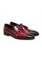Burgundy Color Laceless Genuine Leather Men's Shoes