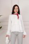 Layered Volan Detailed Ecru Blouse - 5