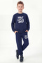 Round Neck Dont Look Print Detailed Boys' Tracksuit Set