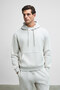 Scarn Men's Cotton Fleece Lined Embroidered Hooded Relaxed Gray Sweatshirt - 2
