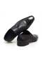 Black Color Laceless Genuine Leather Men's Shoes - 2