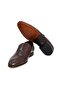 Brown Laceless Genuine Leather Men's Shoes - 3